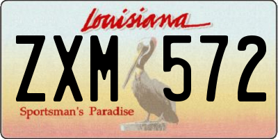 LA license plate ZXM572