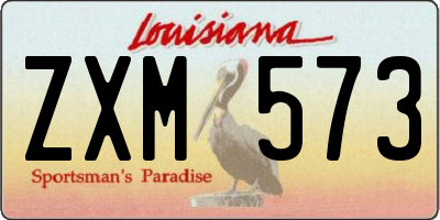 LA license plate ZXM573