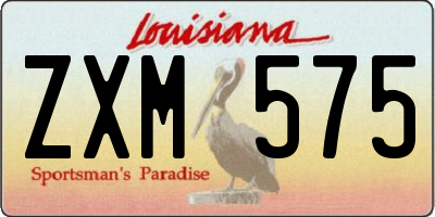 LA license plate ZXM575