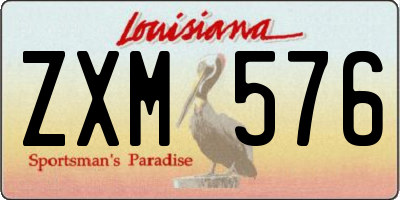 LA license plate ZXM576