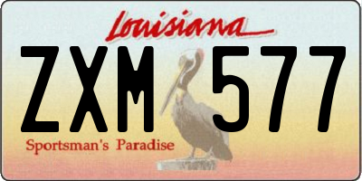LA license plate ZXM577