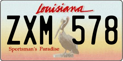 LA license plate ZXM578