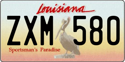 LA license plate ZXM580