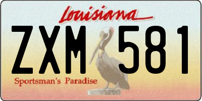 LA license plate ZXM581