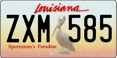 LA license plate ZXM585