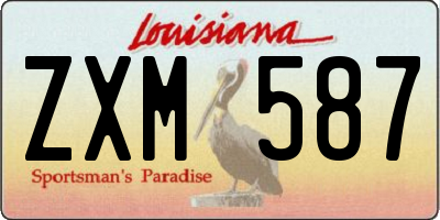 LA license plate ZXM587