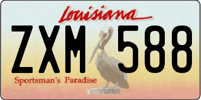 LA license plate ZXM588