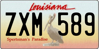 LA license plate ZXM589