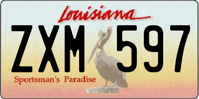 LA license plate ZXM597