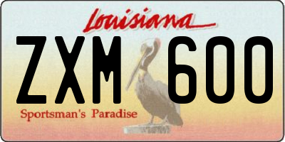 LA license plate ZXM600