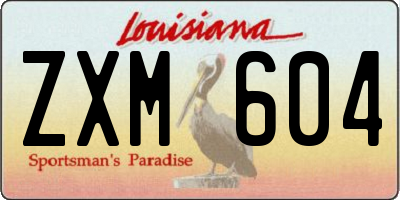 LA license plate ZXM604