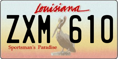 LA license plate ZXM610