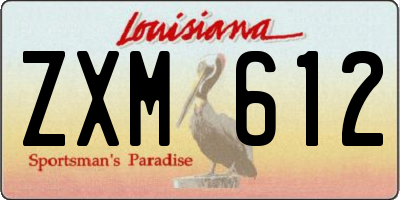 LA license plate ZXM612