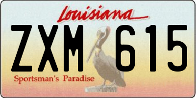 LA license plate ZXM615