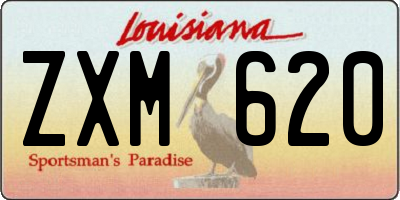 LA license plate ZXM620