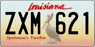 LA license plate ZXM621