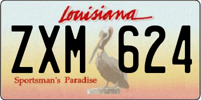 LA license plate ZXM624