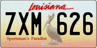LA license plate ZXM626