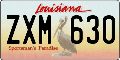 LA license plate ZXM630