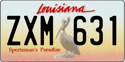 LA license plate ZXM631