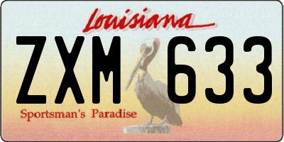 LA license plate ZXM633