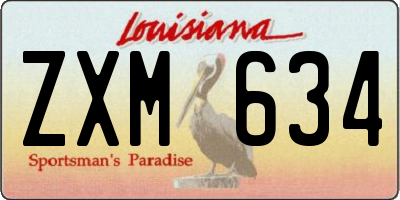 LA license plate ZXM634