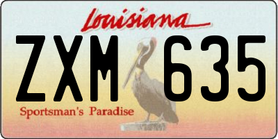 LA license plate ZXM635