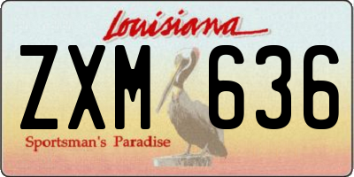 LA license plate ZXM636