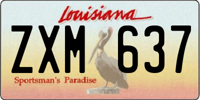 LA license plate ZXM637