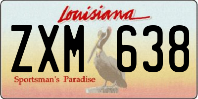 LA license plate ZXM638