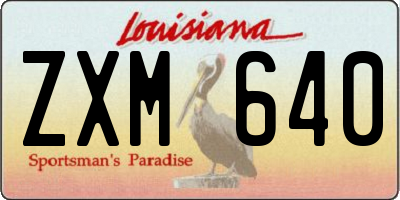 LA license plate ZXM640