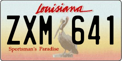LA license plate ZXM641