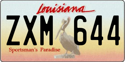 LA license plate ZXM644