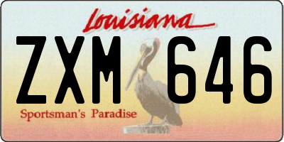 LA license plate ZXM646