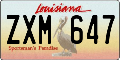 LA license plate ZXM647