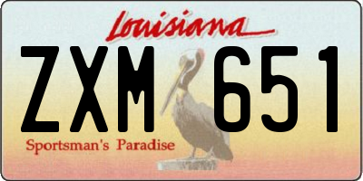 LA license plate ZXM651