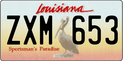 LA license plate ZXM653