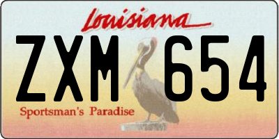 LA license plate ZXM654