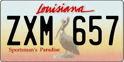 LA license plate ZXM657