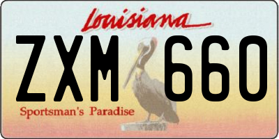 LA license plate ZXM660