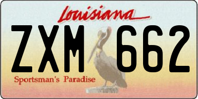 LA license plate ZXM662