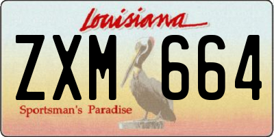 LA license plate ZXM664