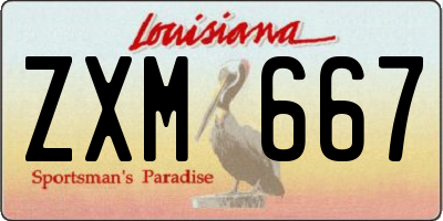 LA license plate ZXM667