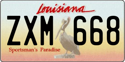 LA license plate ZXM668