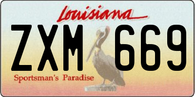 LA license plate ZXM669