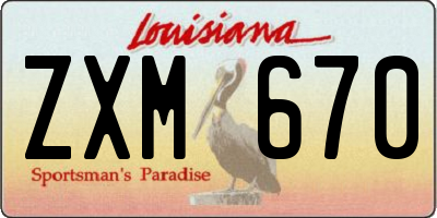 LA license plate ZXM670