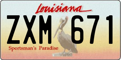 LA license plate ZXM671