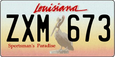 LA license plate ZXM673