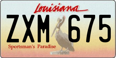 LA license plate ZXM675
