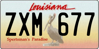 LA license plate ZXM677